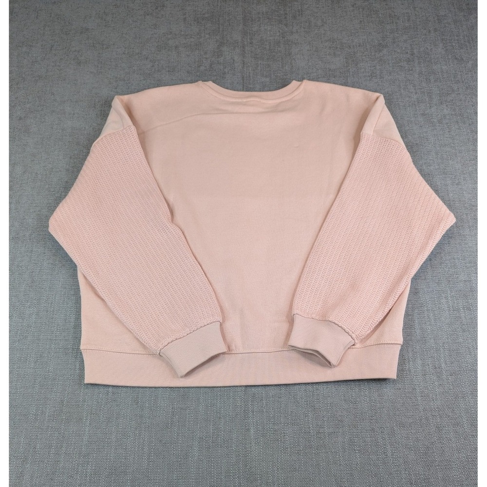 Pilcro by Anthropologie Sweater Women S Pink Mixed Rib Baggy Sweatshirt Pullover - Picture 3 of 7